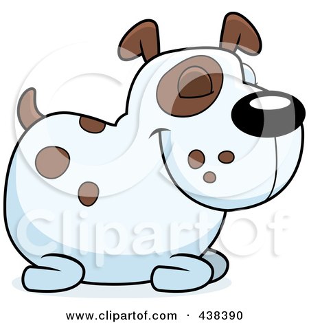 Royalty-Free (RF) Clipart Illustration of a Spotted Dog Resting by Cory Thoman