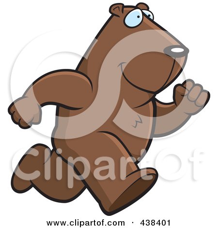 Royalty-Free (RF) Clipart Illustration of a Running Groundhog by Cory Thoman
