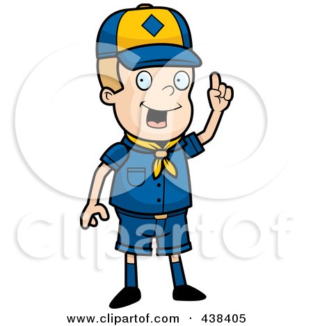 Royalty-Free (RF) Clipart Illustration of a Cub Scout Boy With An Idea by Cory Thoman
