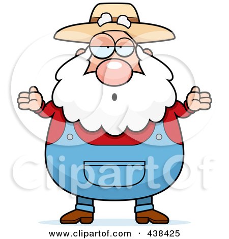 Royalty-Free (RF) Clipart Illustration of a Careless Prospector Shrugging by Cory Thoman