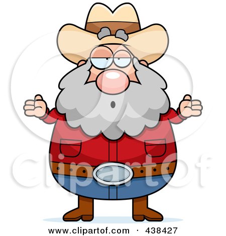 Royalty-Free (RF) Clipart Illustration of a Careless Plump Prospector Shrugging by Cory Thoman
