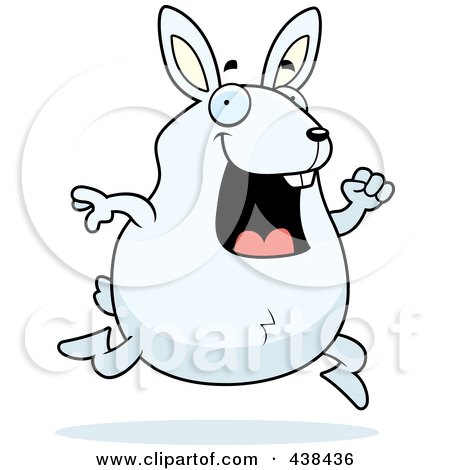 Royalty-Free (RF) Clipart Illustration of a Happy Rabbit Running by Cory Thoman