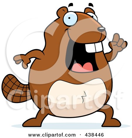Royalty-Free (RF) Clipart Illustration of a Beaver With An Idea by Cory Thoman