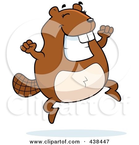 Royalty-Free (RF) Clipart Illustration of a Beaver Jumping by Cory Thoman