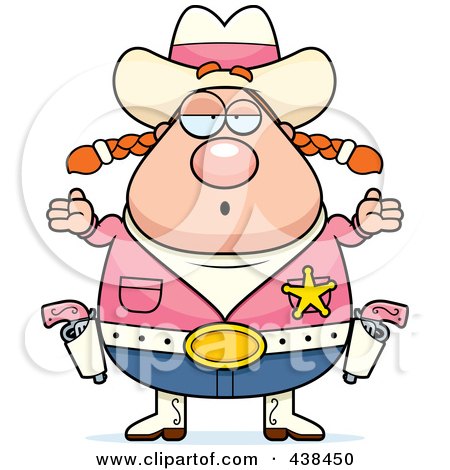Royalty-Free (RF) Clipart Illustration of a Careless Cowgirl Shrugging by Cory Thoman