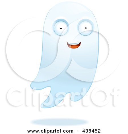 Royalty-Free (RF) Clipart Illustration of a Friendly Little Ghost by Cory Thoman