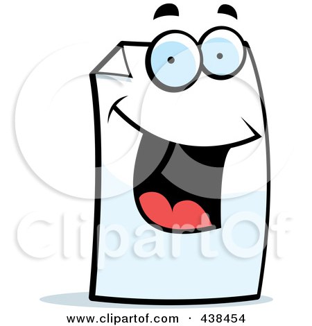Royalty-Free (RF) Clipart Illustration of a Happy Sheet Of Paper by Cory Thoman