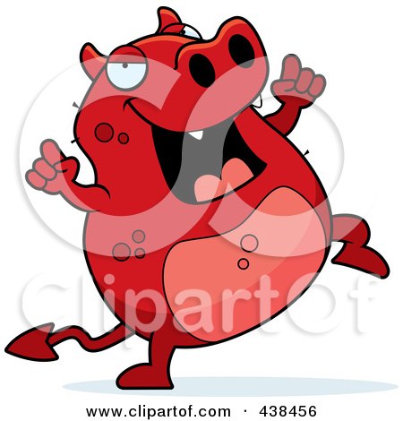 Royalty-Free (RF) Clipart Illustration of a Happy Dancing Devil by Cory Thoman