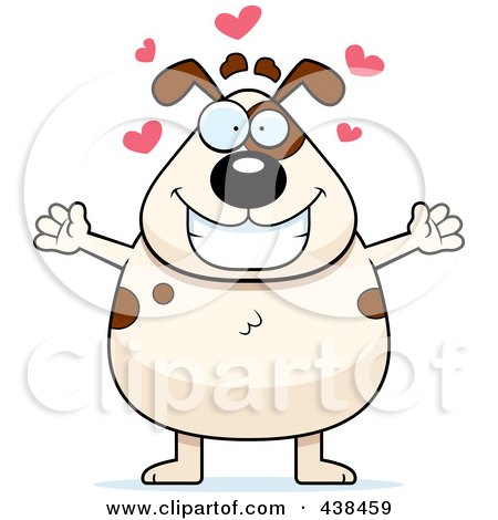 Royalty-Free (RF) Clipart Illustration of a Loving Dog With Open Arms by Cory Thoman