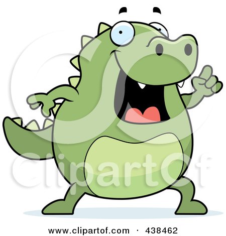 Royalty-Free (RF) Clipart Illustration of a Lizard With An Idea by Cory Thoman