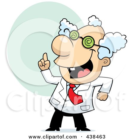 Royalty-Free (RF) Clipart Illustration of a Male Scientist With An Idea by Cory Thoman