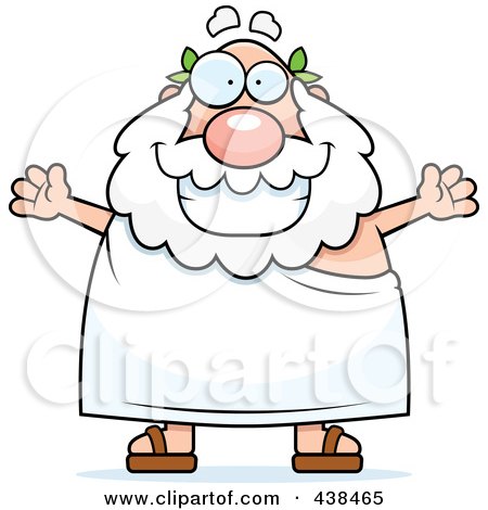 Royalty-Free (RF) Clipart Illustration of a Plump Greek Man With Open Arms by Cory Thoman