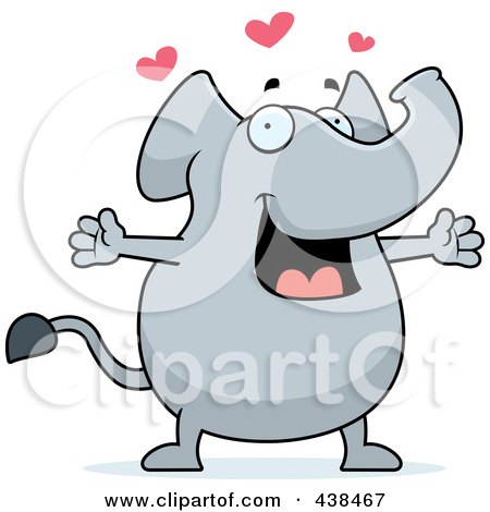 Royalty-Free (RF) Clipart Illustration of a Loving Elephant With Open Arms by Cory Thoman