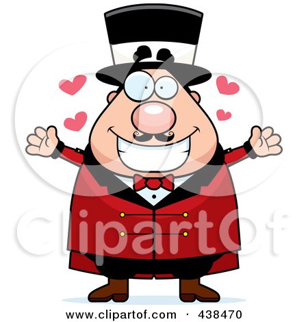 Royalty-Free (RF) Clipart Illustration of a Loving Circus Man With Open Arms by Cory Thoman