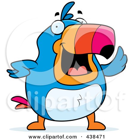 Royalty-Free (RF) Clipart Illustration of a Chubby Toucan Waving by Cory Thoman