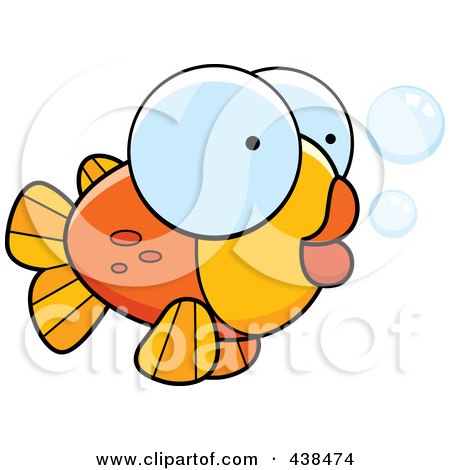 Royalty-Free (RF) Clipart Illustration of a Big Eyed Goldfish by Cory Thoman