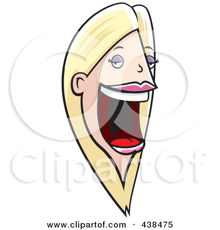 Royalty-Free (RF) Clipart Illustration of a Blond Woman With A Loud Mouth by Cory Thoman