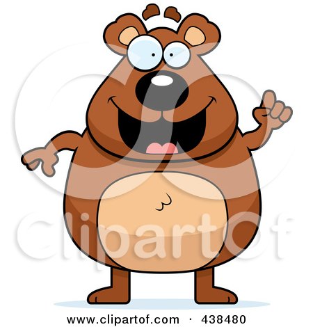 Royalty-Free (RF) Clipart Illustration of a Chubby Bear With An Idea by Cory Thoman
