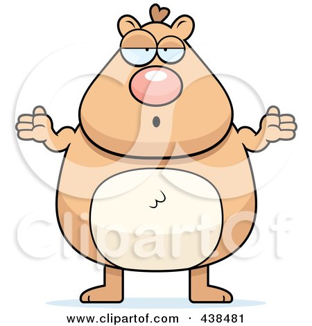 Royalty-Free (RF) Clipart Illustration of a Careless Hamster Shrugging by Cory Thoman