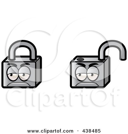Royalty-Free (RF) Clipart Illustration of a Digital Collage Of Padlocks by Cory Thoman