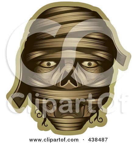 Royalty-Free (RF) Clipart Illustration of a Mummy Face by Cory Thoman