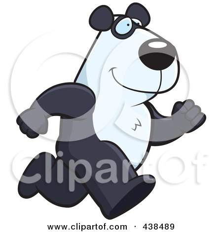 Royalty-Free (RF) Clipart Illustration of a Panda Running by Cory Thoman