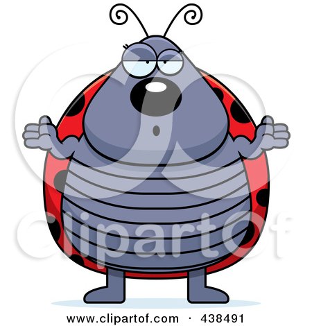 Royalty-Free (RF) Clipart Illustration of a Plump Careless Ladybug Shrugging by Cory Thoman