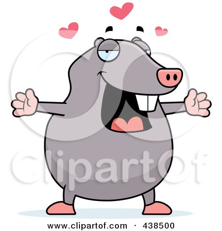 Royalty-Free (RF) Clipart Illustration of a Loving Mole With Open Arms by Cory Thoman