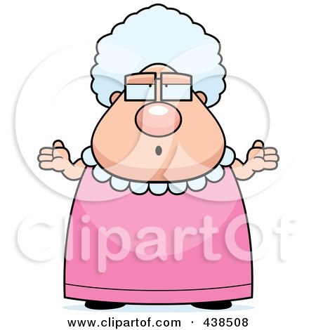 Royalty-Free (RF) Clipart Illustration of a Careless Granny Shrugging by Cory Thoman