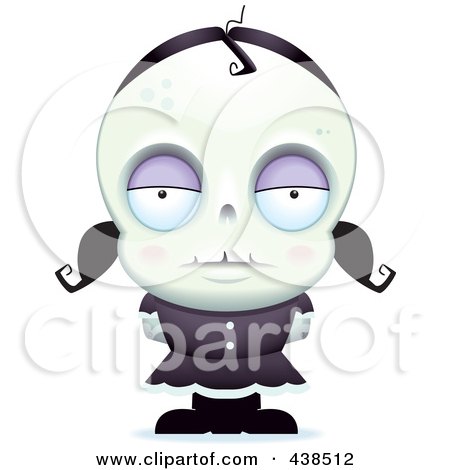 Royalty-Free (RF) Clipart Illustration of a Zombie Girl by Cory Thoman