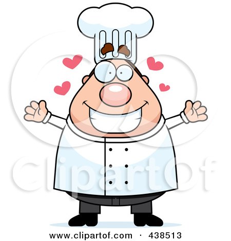 Royalty-Free (RF) Clipart Illustration of a Loving Male Chef With Open Arms by Cory Thoman