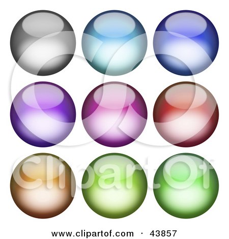 Clipart Illustration of a Collage Of Shiny Orb Design Elements by Arena Creative