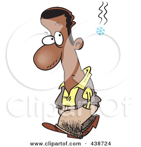 Royalty-Free (RF) Clip Art Illustration of a Cartoon Man Watching A Snowflake Signaling The Onset Of Winter by toonaday