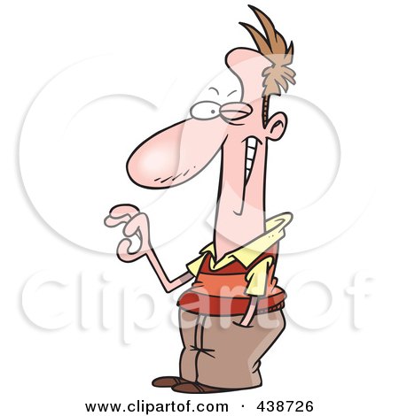 Royalty-Free (RF) Clip Art Illustration of a Cartoon Man Winking And Gesturing OK by toonaday