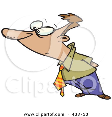 Royalty-Free (RF) Clip Art Illustration of a Cartoon Businessman Observing by toonaday