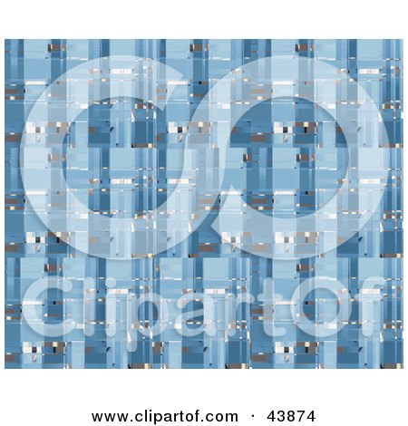 Clipart Illustration of a Blue Abstract Background Of Squares by Arena Creative