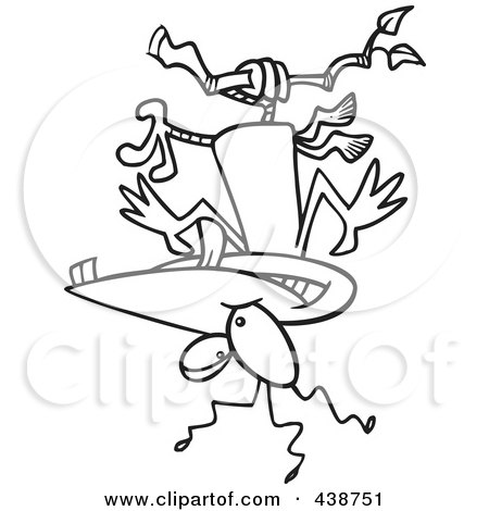 Royalty-Free (RF) Clip Art Illustration of a Cartoon Black And White Outline Design Of A Nutty Bird Hanging Upside Down by toonaday