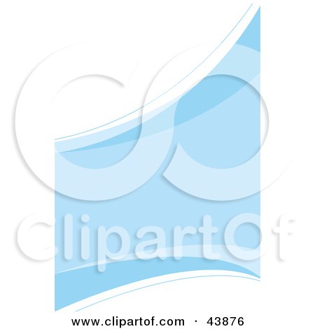 Clipart Illustration of a Blue Background With Swooshes And White Space by Arena Creative