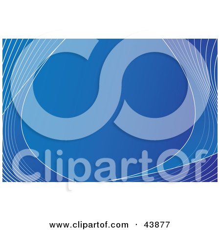Clipart Illustration of a Blue Background Framed By Wavy White Lines On The Sides by Arena Creative