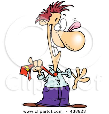 Royalty-Free (RF) Clip Art Illustration of a Cartoon Businessman Acting Like A Fool by toonaday