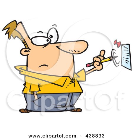 Royalty-Free (RF) Clip Art Illustration of a Cartoon Man Making A Notation by toonaday
