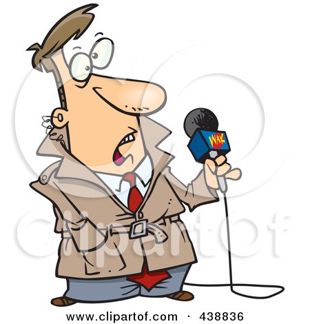 Royalty-Free (RF) Clip Art Illustration of a Cartoon Stunned News Reporter by toonaday
