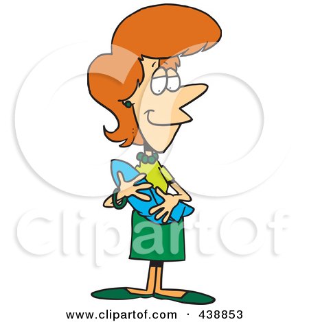 Royalty-Free (RF) Clip Art Illustration of a Cartoon Happy Mother Holding A Newborn Baby by toonaday