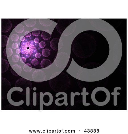 Clipart Illustration of a Purple Spiraling Orb Vortex On Black by Arena Creative