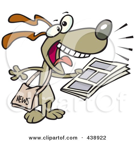 Royalty-Free (RF) Clip Art Illustration of a Cartoon News Dog by toonaday