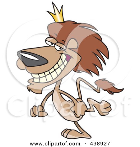Royalty-Free (RF) Clip Art Illustration of a Cartoon Walking King Lion by toonaday