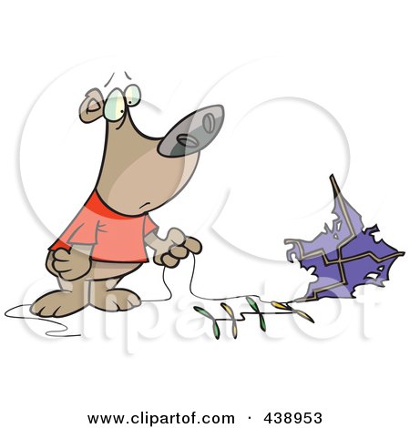 Royalty-Free (RF) Clip Art Illustration of a Cartoon Bear With A Crashed Kite by toonaday