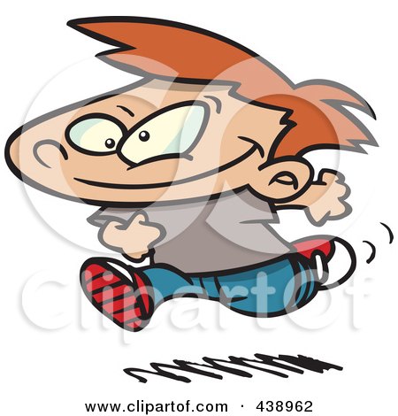 Royalty-Free (RF) Clip Art Illustration of a Cartoon Boy Running by toonaday