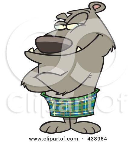 Royalty-Free (RF) Clip Art Illustration of a Cartoon Bear In A Kilt by toonaday