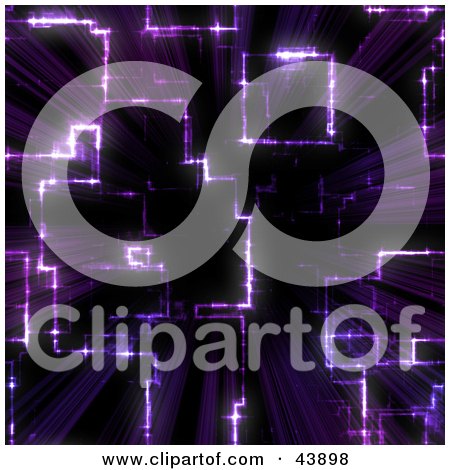 Clipart Illustration of a Purple Vortex Background Of Light Shining Through The Dark by Arena Creative